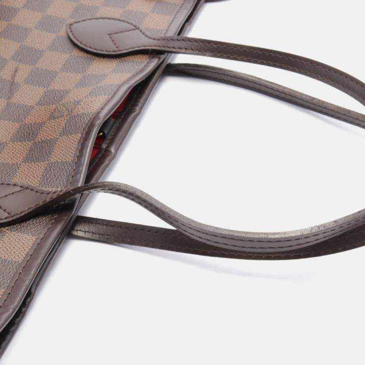 Pre Owned Louis Vuitton Neverfull MM Brown Damier Ebene Canvas Tote Bag