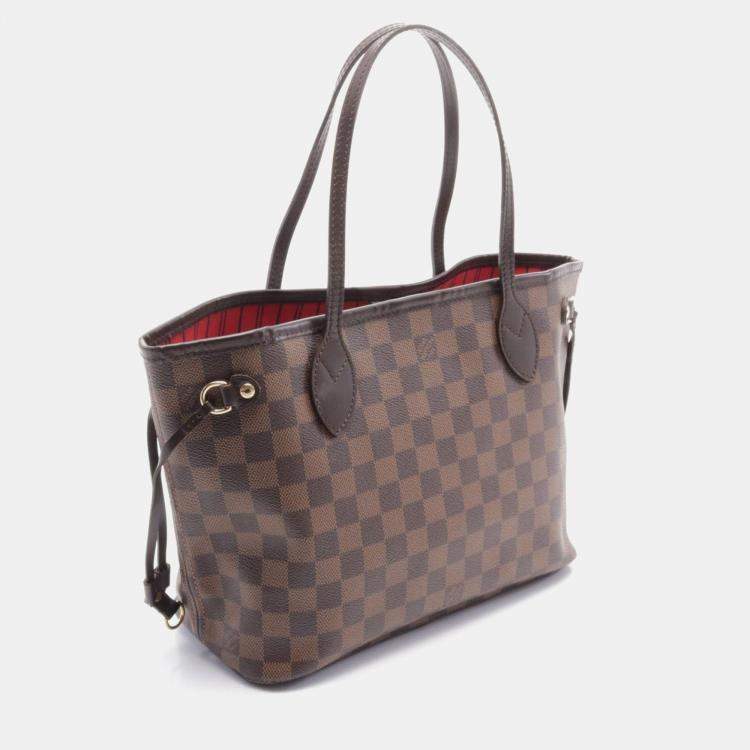 Pre Owned Louis Vuitton Neverfull MM Brown Damier Ebene Canvas Tote Bag