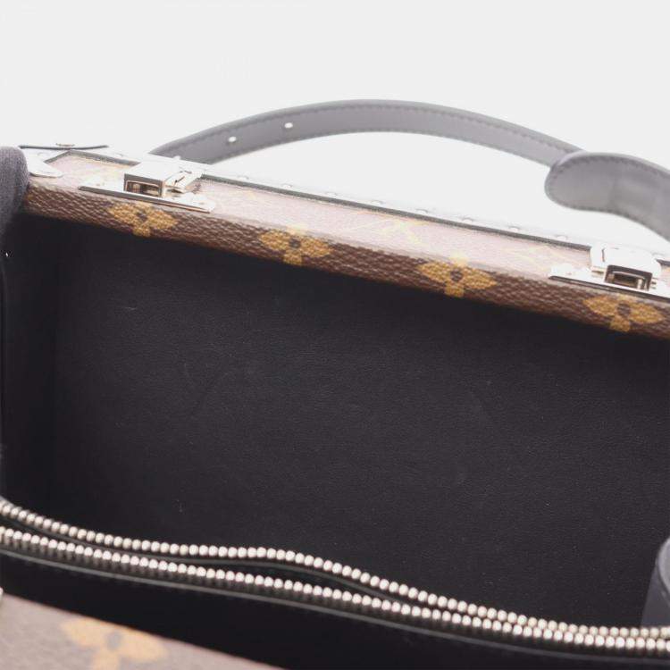 Pre Owned Louis Vuitton Box Brown Monogram Macassar Canvas Clutch Bag
