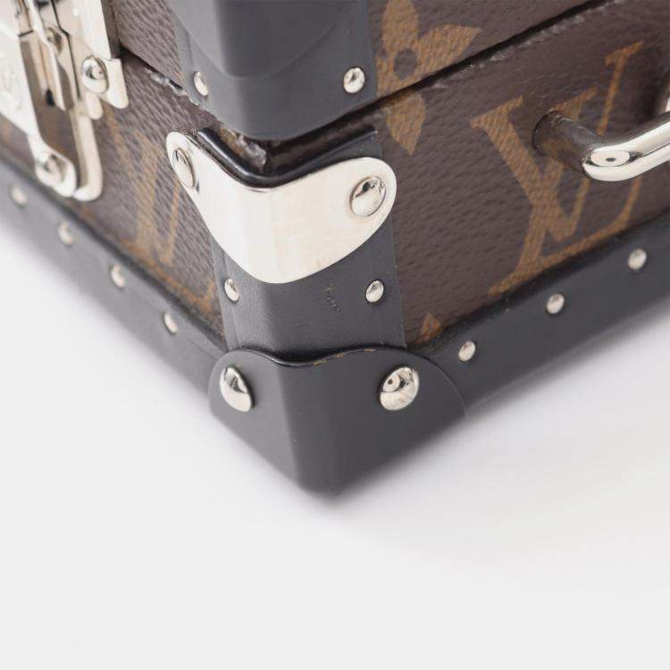 Pre Owned Louis Vuitton Box Brown Monogram Macassar Canvas Clutch Bag
