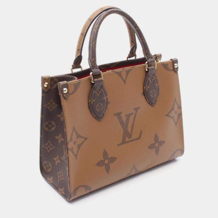 Pre Owned Louis Vuitton  On The Go PM Brown Canvas Tote Bag