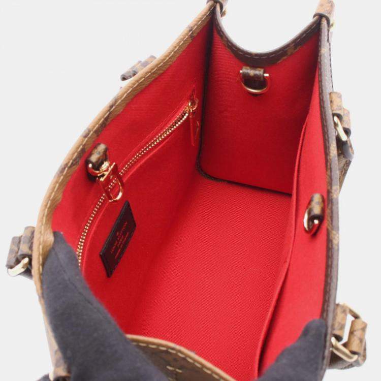 Pre Owned Louis Vuitton  On The Go PM Brown Canvas Tote Bag