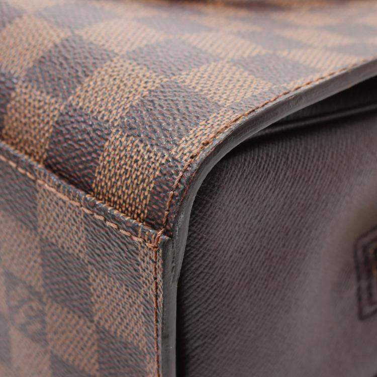 Pre Owned Louis Vuitton Triana Brown Damier Ebene Canvas Top Handle Bag