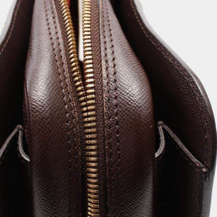 Pre Owned Louis Vuitton Triana Brown Damier Ebene Canvas Top Handle Bag