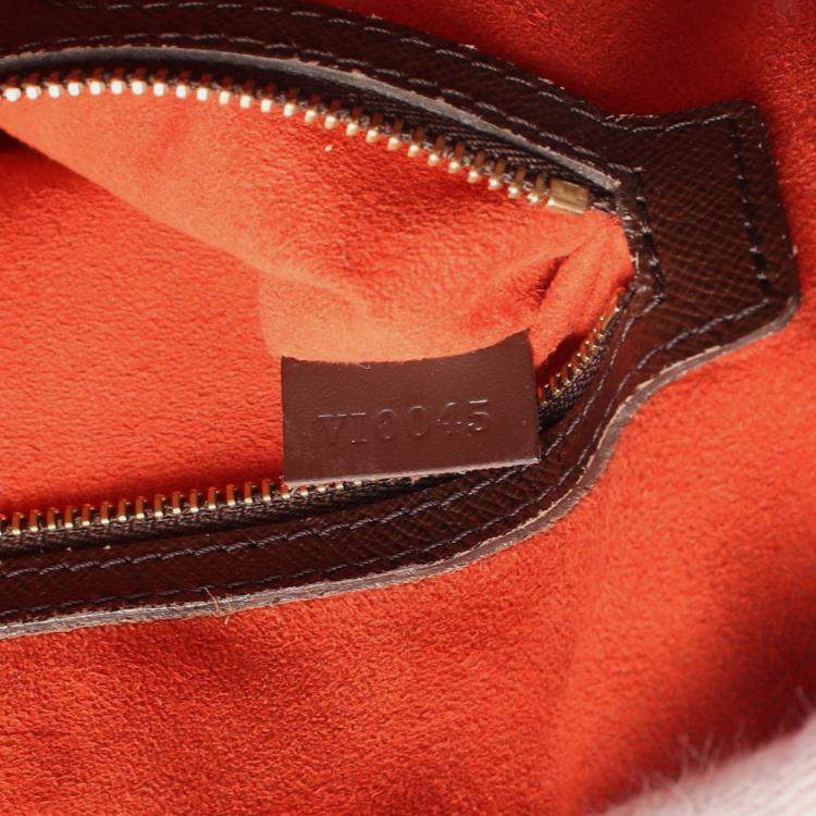 Pre Owned Louis Vuitton Triana Brown Damier Ebene Canvas Top Handle Bag