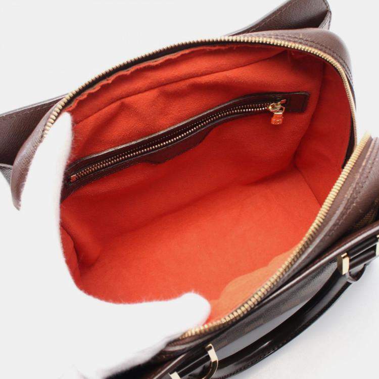 Pre Owned Louis Vuitton Triana Brown Damier Ebene Canvas Top Handle Bag