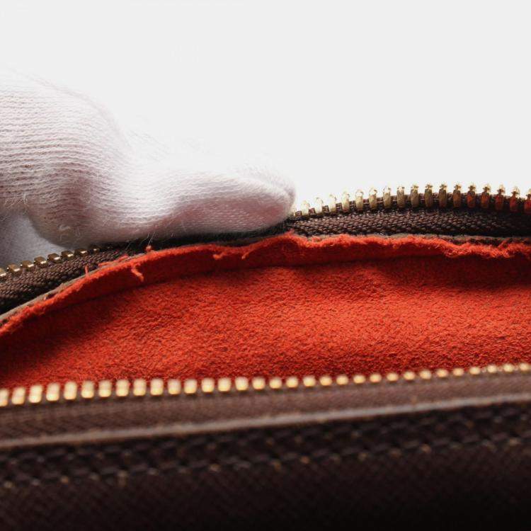 Pre Owned Louis Vuitton Triana Brown Damier Ebene Canvas Top Handle Bag