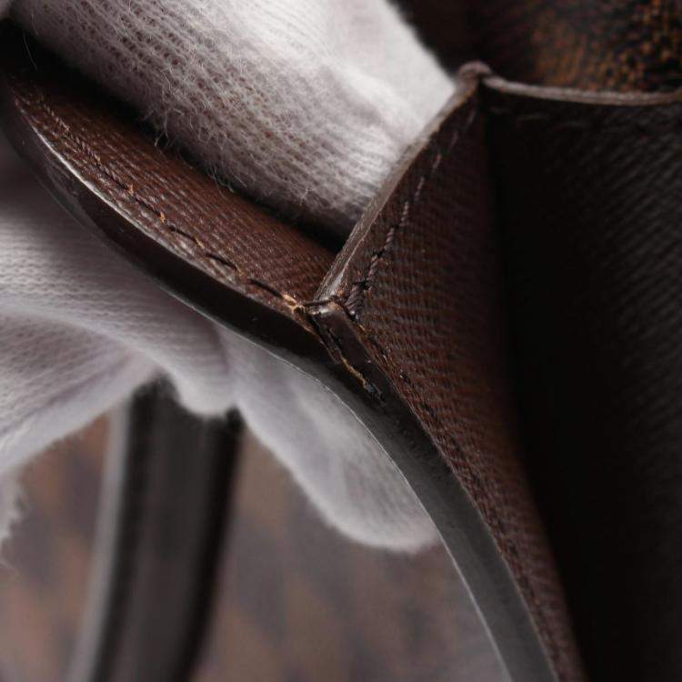 Pre Owned Louis Vuitton Triana Brown Damier Ebene Canvas Top Handle Bag