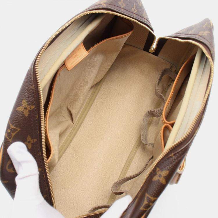 Pre Owned Louis Vuitton Deauville Brown Monogram Canvas Top Handle Bag