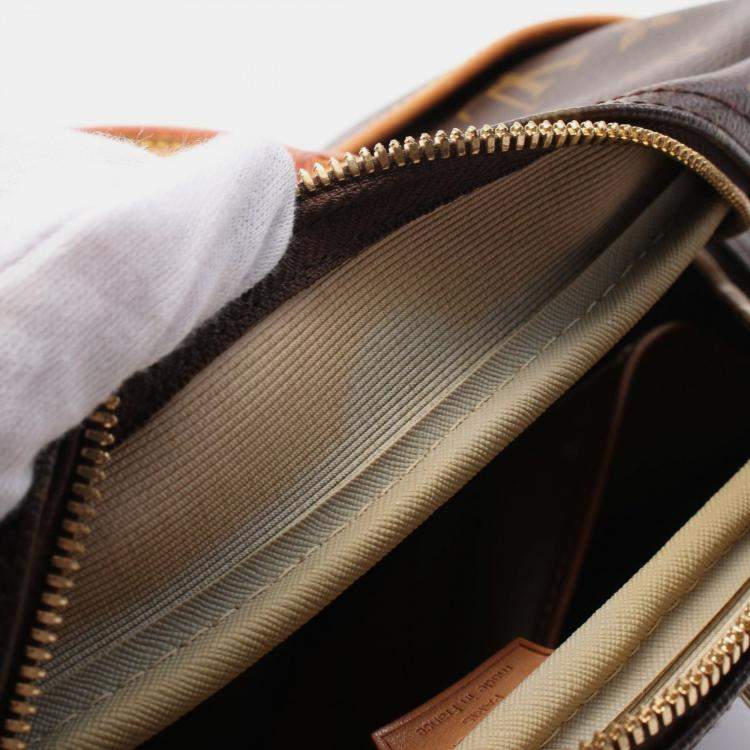 Pre Owned Louis Vuitton Deauville Brown Monogram Canvas Top Handle Bag