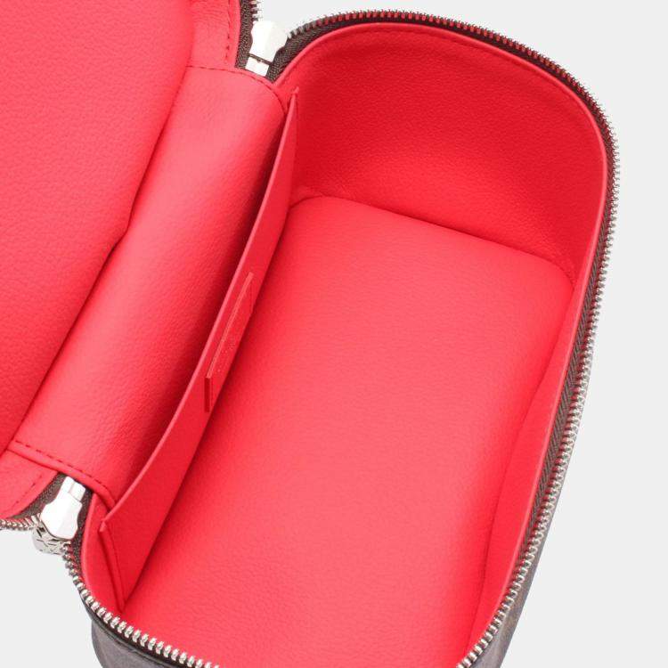 Pre Owned Louis Vuitton Nice Mini Brown/Red Monogram Canvas Vanity Case
