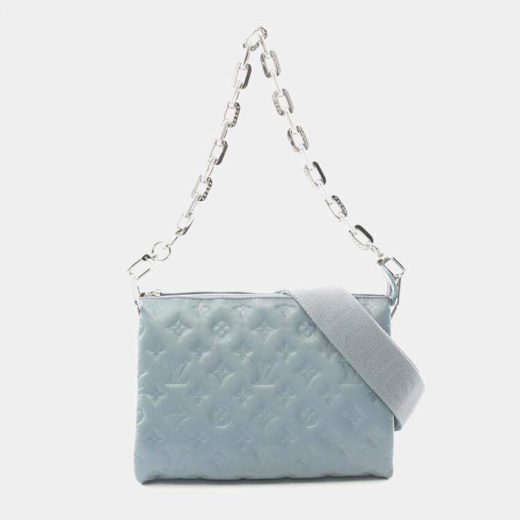 Pre Owned Louis Vuitton Coussin PM Blue Empreinte Leather Monogram Shoulder Bag