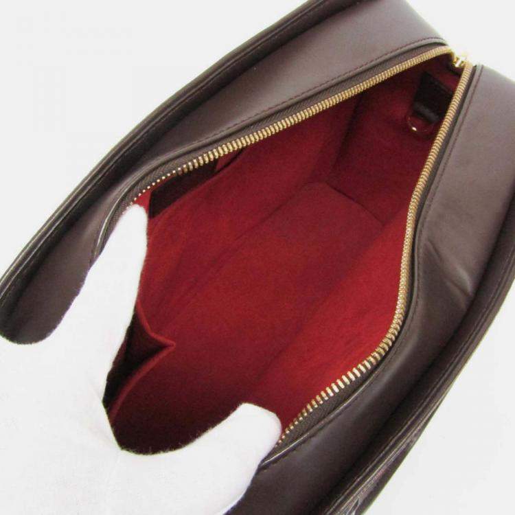 Pre Owned Louis Vuitton Brown Damier Sarria Horizontal Handbag 