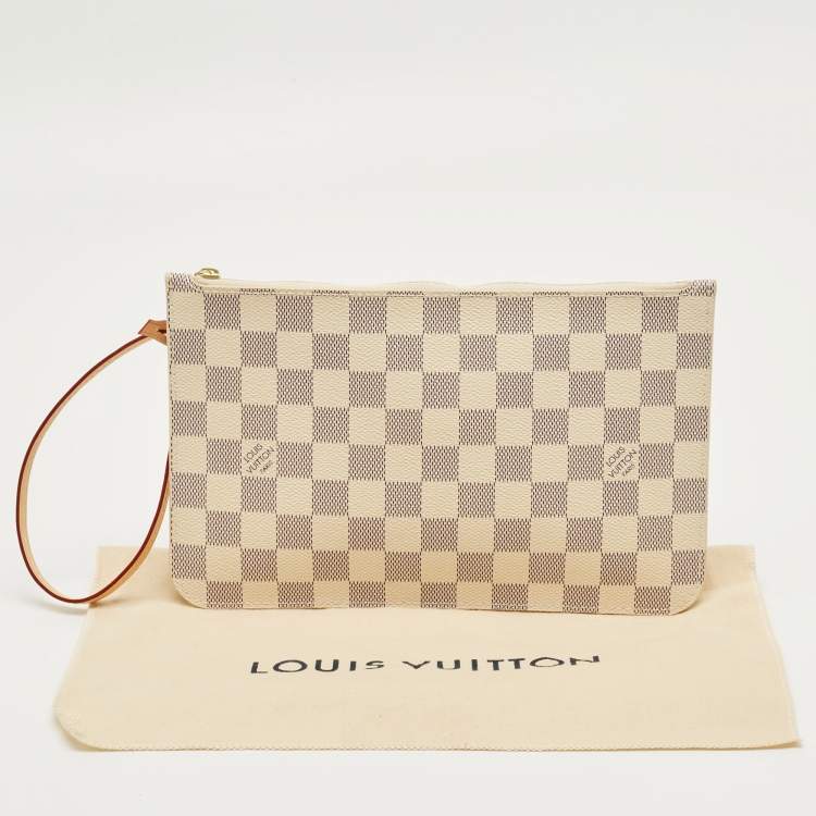 Pre Owned Louis Vuitton Damier Azur Canvas Neverfull Pouch