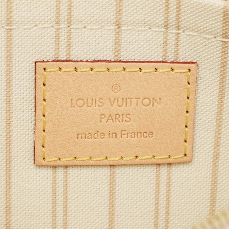 Pre Owned Louis Vuitton Damier Azur Canvas Neverfull Pouch
