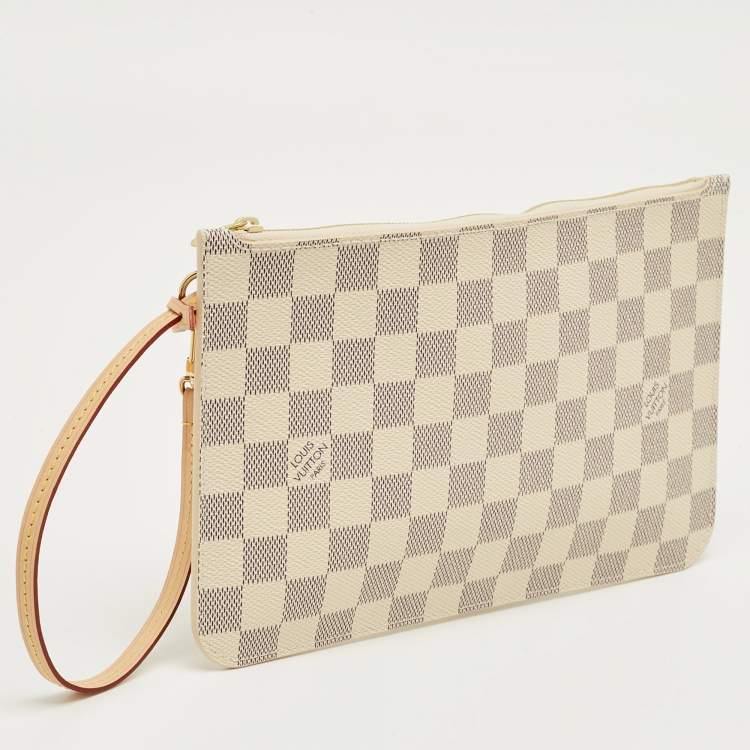 Pre Owned Louis Vuitton Damier Azur Canvas Neverfull Pouch