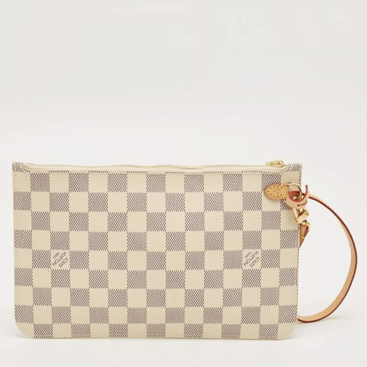 Pre Owned Louis Vuitton Damier Azur Canvas Neverfull Pouch