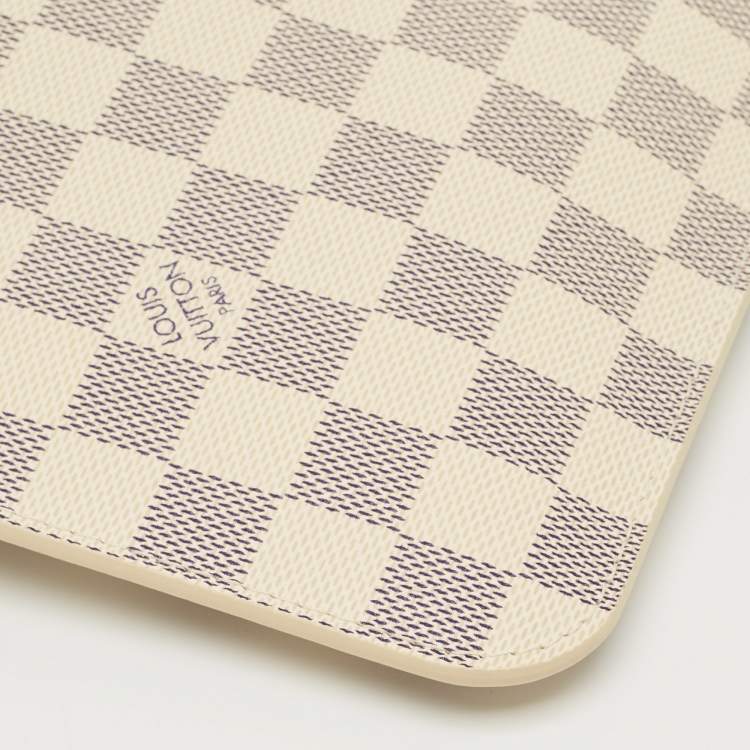 Pre Owned Louis Vuitton Damier Azur Canvas Neverfull Pouch