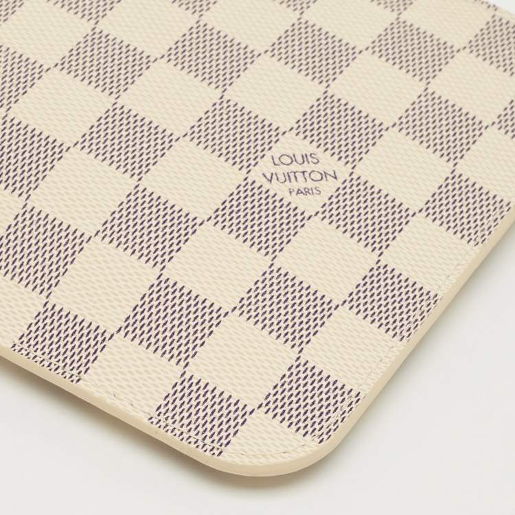 Pre Owned Louis Vuitton Damier Azur Canvas Neverfull Pouch