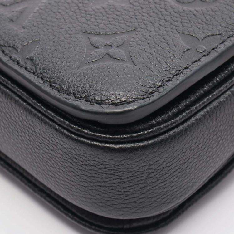 Pre Owned Louis Vuitton Metis East West Pochette Handbag In Monogram Empreinte Leather Black