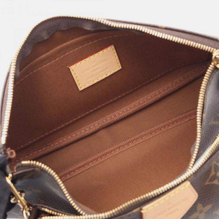 Pre Owned Louis Vuitton Multi Pochette Accessoires Shoulder Bag In Coated Canvas With Monogram Design Brown And Khaki