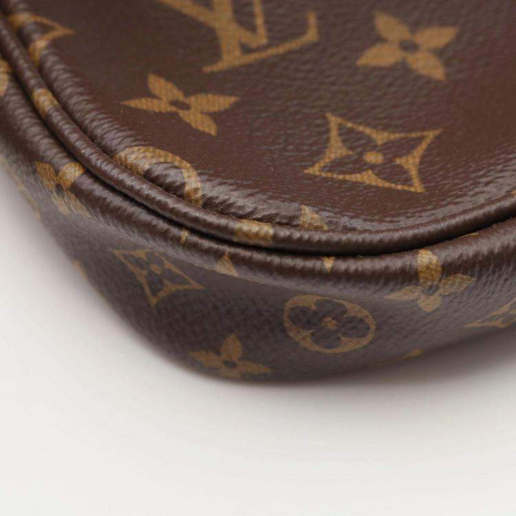 Pre Owned Louis Vuitton Multi Pochette Accessoires Shoulder Bag In Coated Canvas With Monogram Design Brown And Khaki
