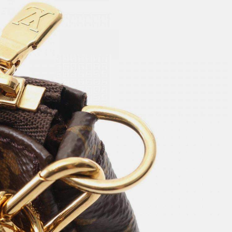 Pre Owned Louis Vuitton Multi Pochette Accessoires Shoulder Bag In Coated Canvas With Monogram Design Brown And Khaki