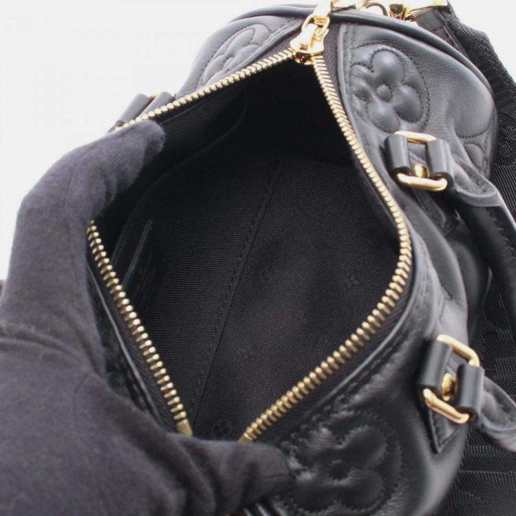 Pre Owned Louis Vuitton Papillon Bb Bubblegram Handbag Leather Black