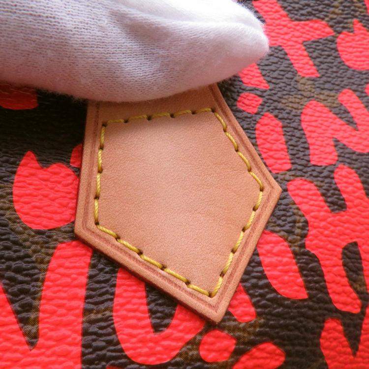 Pre Owned Louis Vuitton Speedy Orange/Brown Monogram Graffiti Size 30