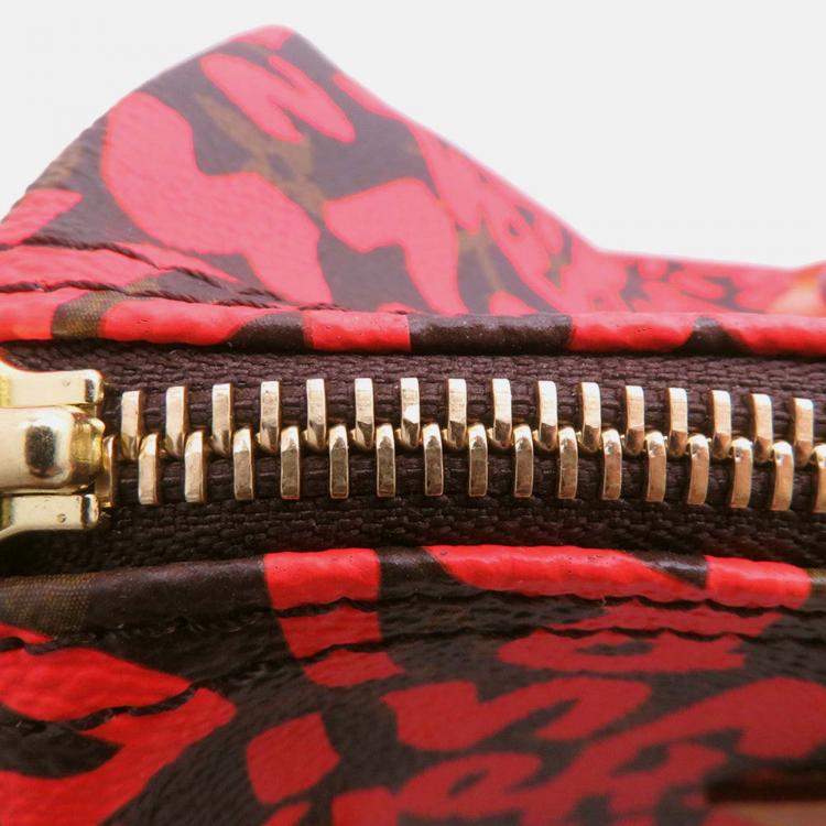 Pre Owned Louis Vuitton Speedy Orange/Brown Monogram Graffiti Size 30