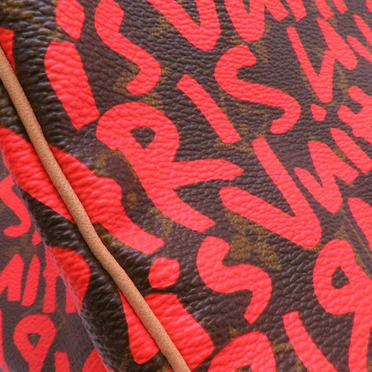 Pre Owned Louis Vuitton Speedy Orange/Brown Monogram Graffiti Size 30