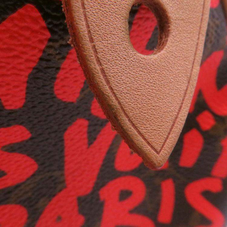 Pre Owned Louis Vuitton Speedy Orange/Brown Monogram Graffiti Size 30