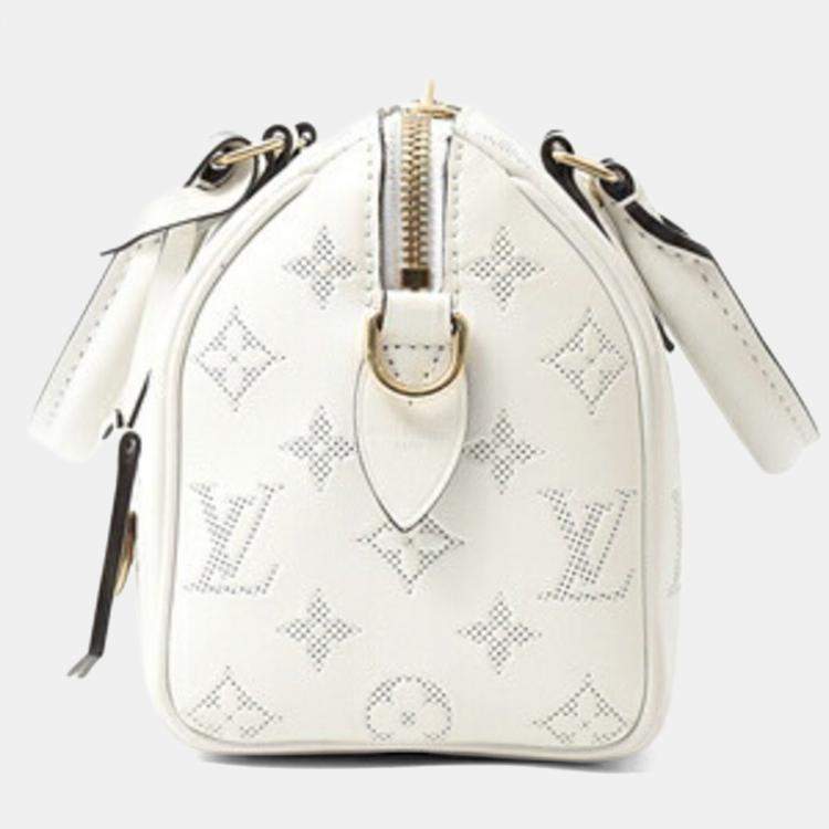 Pre Owned Louis Vuitton Speedy Bandouliere 20 Handbag Shoulder Bag White