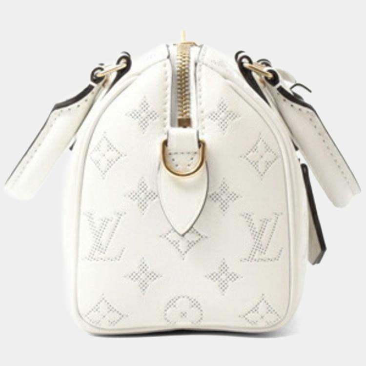 Pre Owned Louis Vuitton Speedy Bandouliere 20 Handbag Shoulder Bag White