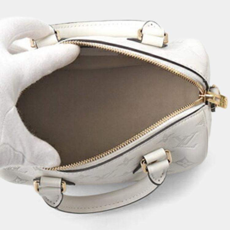 Pre Owned Louis Vuitton Speedy Bandouliere 20 Handbag Shoulder Bag White