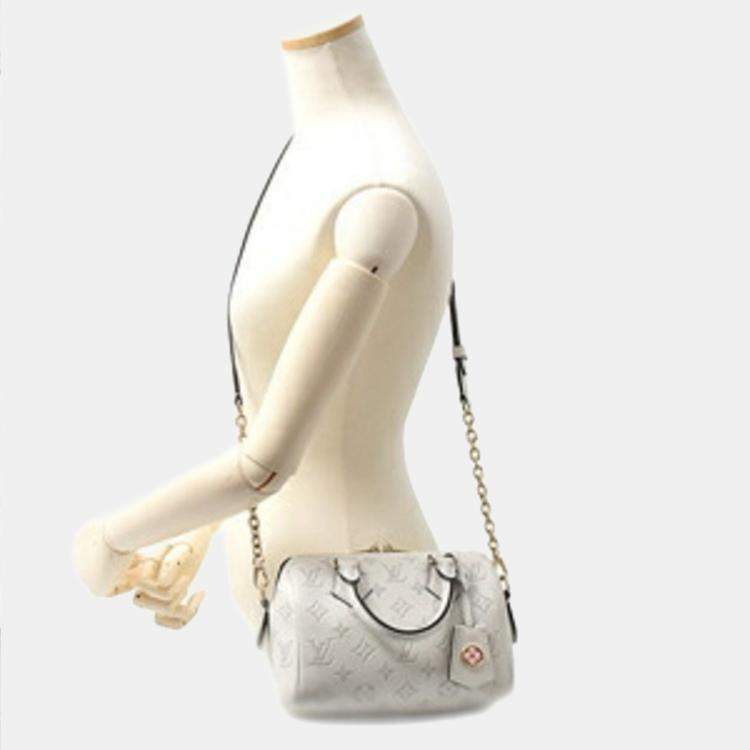 Pre Owned Louis Vuitton Speedy Bandouliere 20 Handbag Shoulder Bag White