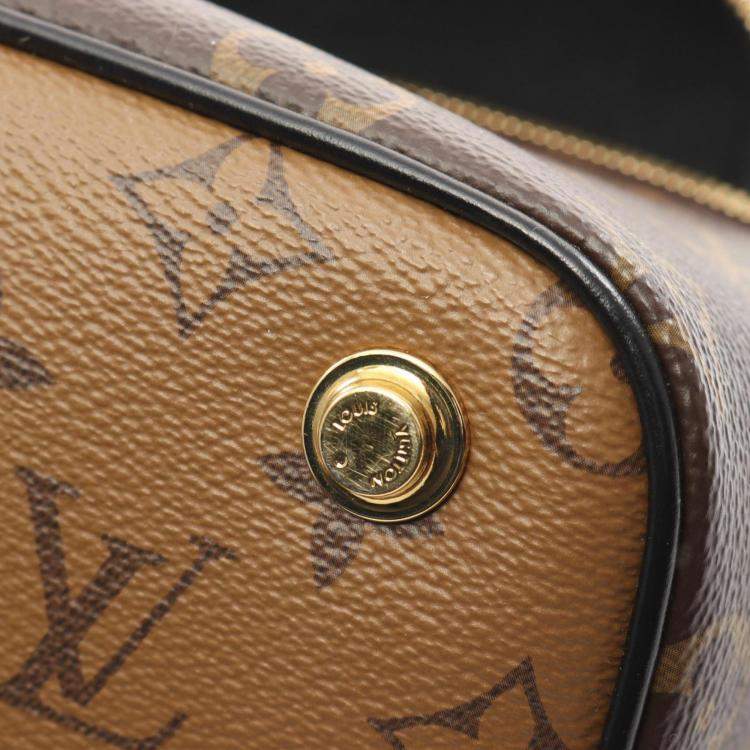 Pre Owned Louis Vuitton Vanity Nv Pm Monogram Reverse Handbag Coated Canvas Leather Brown Black