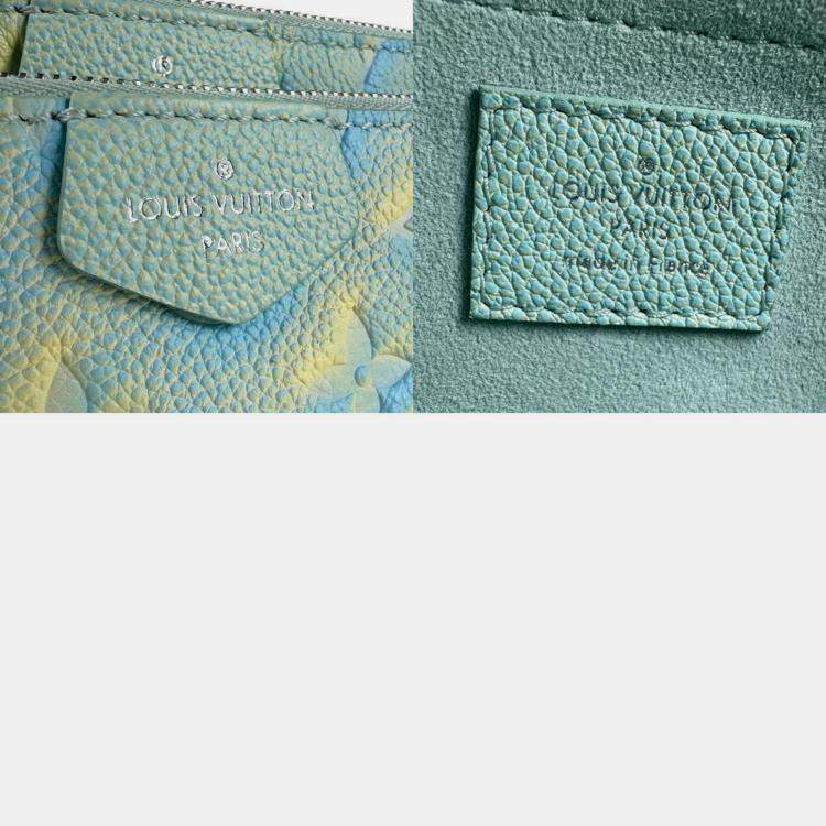 Pre Owned Louis Vuitton Monogram Empreinte Multi Shoulder Bag Pochette Accessoires Empreinte Green Blue Yellow Silver