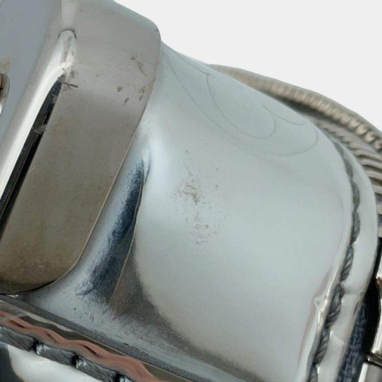 Pre Owned Louis Vuitton Grey/Silver Monogram Mirror Handle Soft Trunk