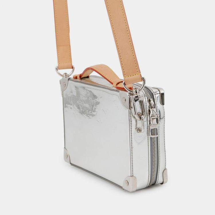 Pre Owned Louis Vuitton Grey/Silver Monogram Mirror Handle Soft Trunk