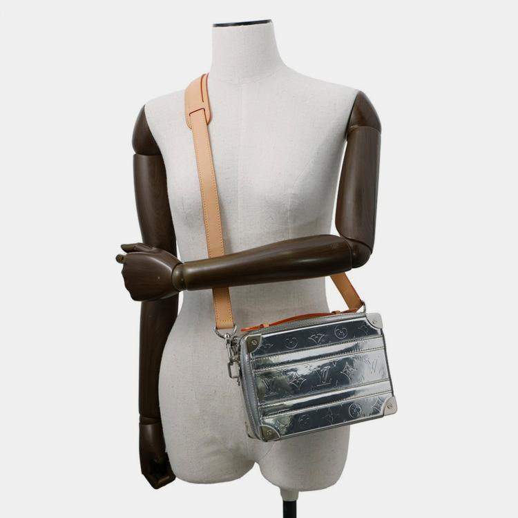 Pre Owned Louis Vuitton Grey/Silver Monogram Mirror Handle Soft Trunk