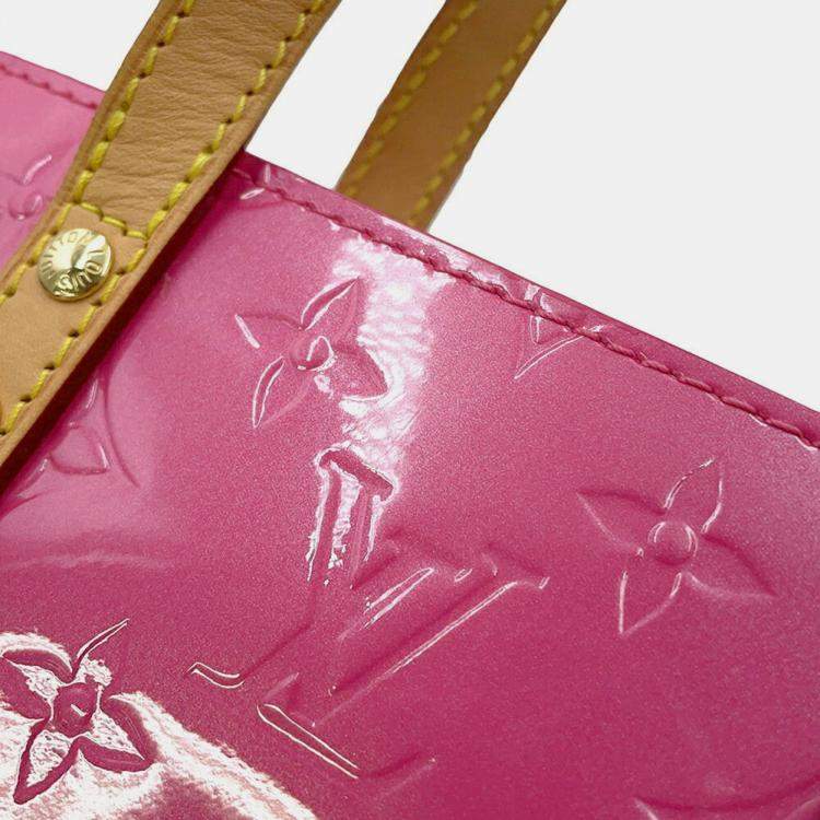 Pre Owned Louis Vuitton Pink Monogram Vernis Remix Reed PM Handbag