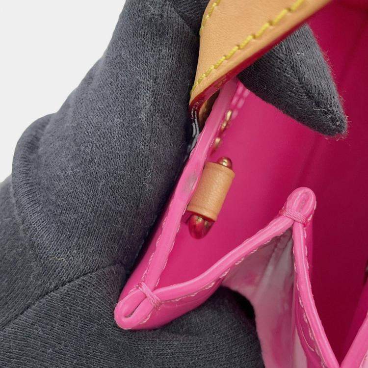 Pre Owned Louis Vuitton Pink Monogram Vernis Remix Reed PM Handbag