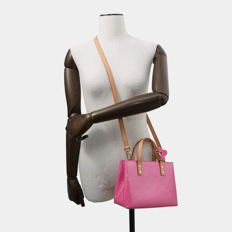 Pre Owned Louis Vuitton Pink Monogram Vernis Remix Reed PM Handbag