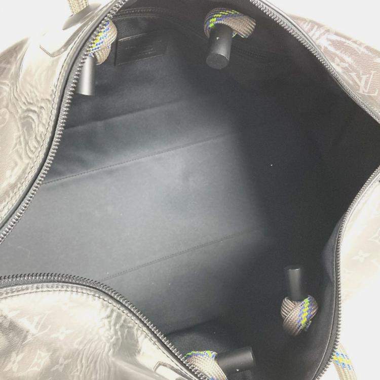 Pre Owned Louis Vuitton Monogram Eclipse Glaze Isetan Limited Keepall Bandouliere 50 2Way Bag Travel Shoulder Boston Black