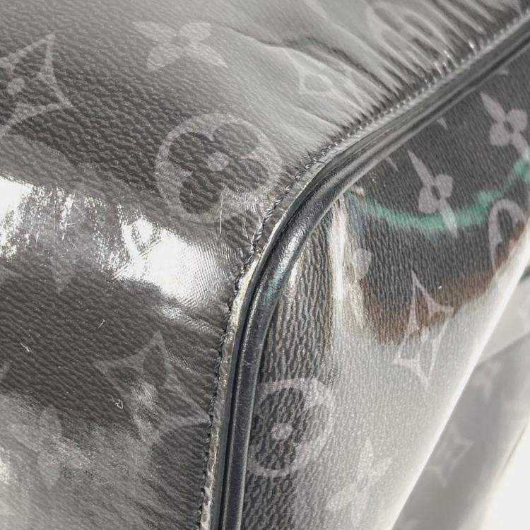 Pre Owned Louis Vuitton Monogram Eclipse Glaze Isetan Limited Keepall Bandouliere 50 2Way Bag Travel Shoulder Boston Black