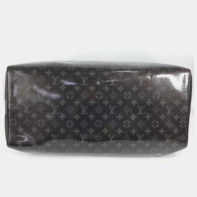 Pre Owned Louis Vuitton Monogram Eclipse Glaze Isetan Limited Keepall Bandouliere 50 2Way Bag Travel Shoulder Boston Black