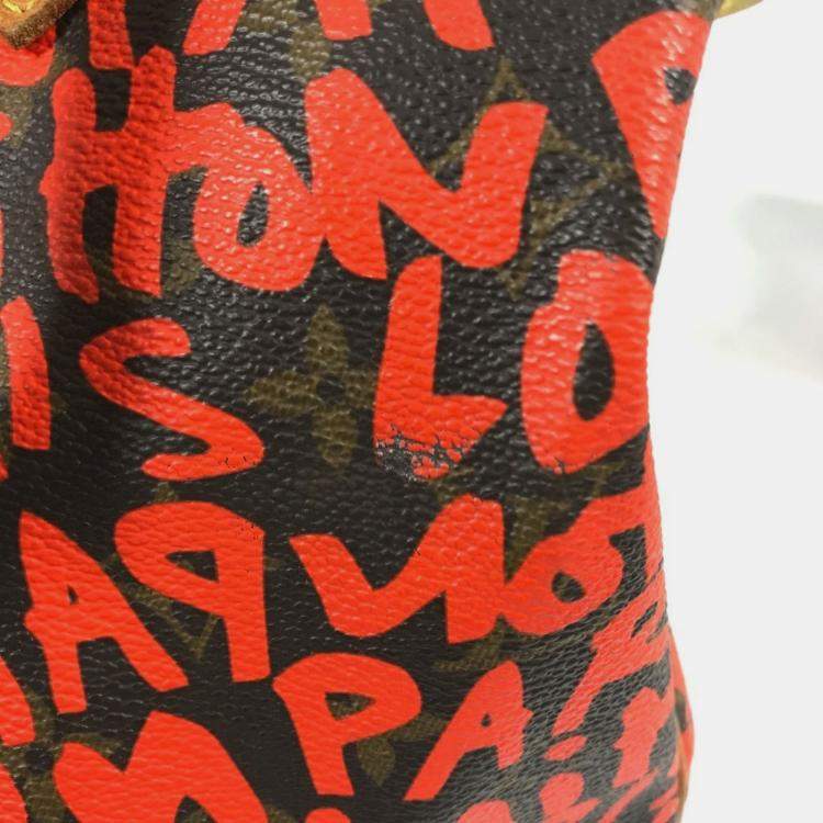 Pre Owned Louis Vuitton Monogram Graffiti Speedy 30 Bag Handbag Mini Boston Canvas Orange