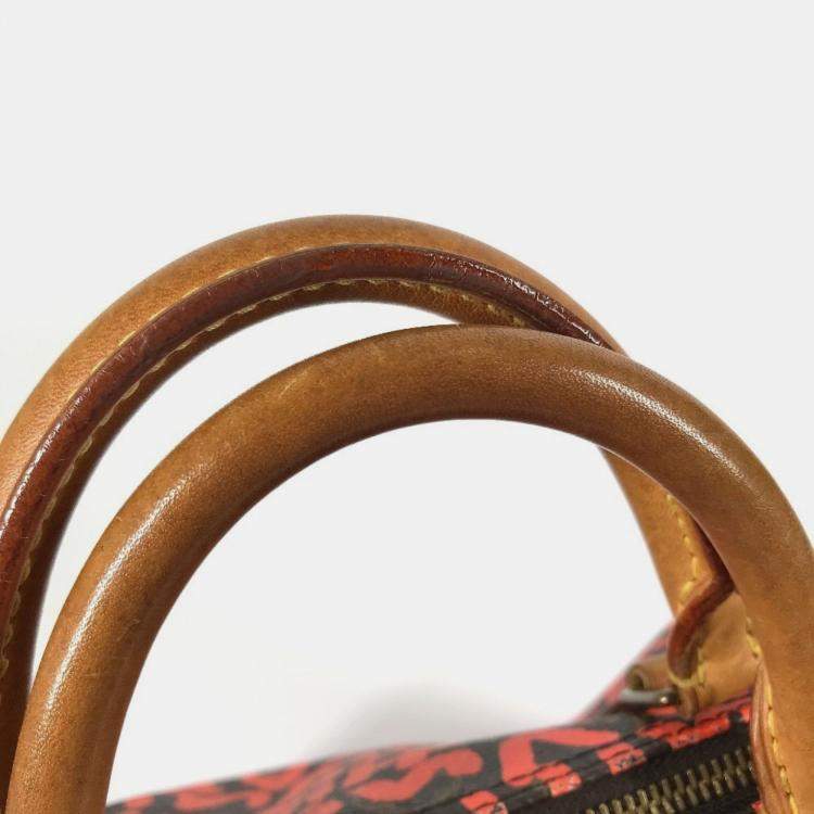 Pre Owned Louis Vuitton Monogram Graffiti Speedy 30 Bag Handbag Mini Boston Canvas Orange