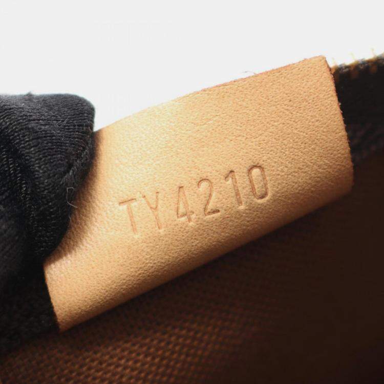 Pre Owned Louis Vuitton Nano Speedy Monogram Brown Coated Canvas Leather Shoulder Bag 